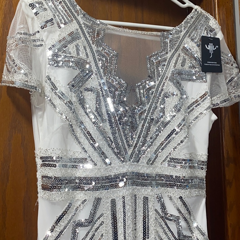 Small white and silver sequin dress. NWT.